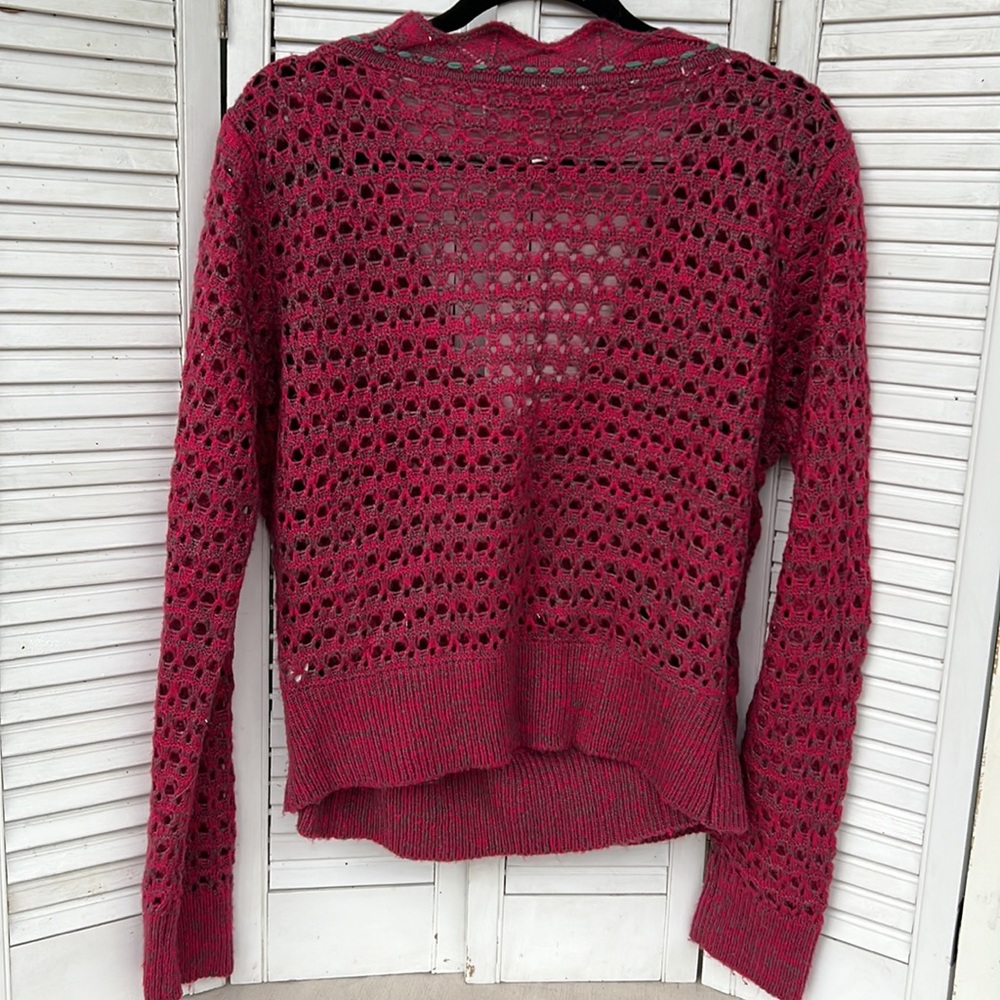 Anthro Nick & Mo Sweater Raspberry Color - Picture 4 of 5